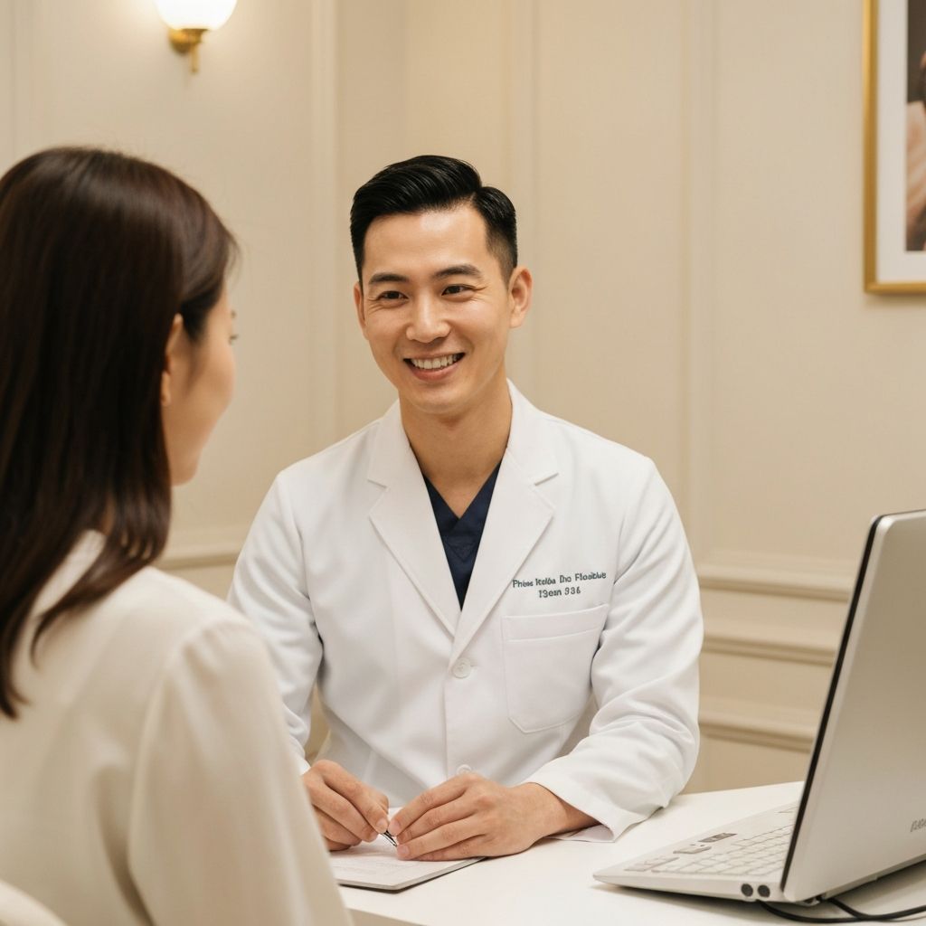  consulting with a patient